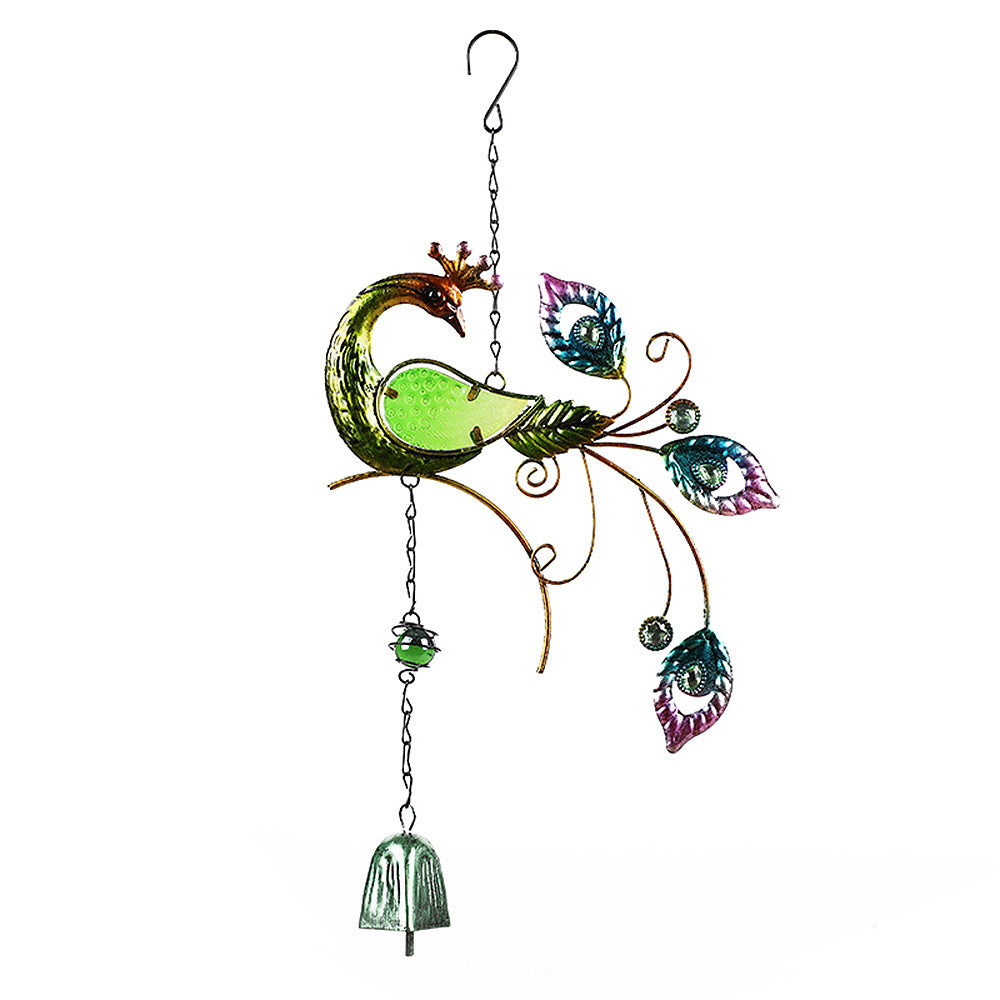 Wholesale Peacock wind chime creative metal glass painted pendant